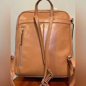 Radley London caramel brown leather Greyfriars Gardens backpack New Radley Greyfriars Garden Leather Caramel Medium Zip-top  main image 4
